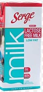 Serge Lactose Free Milk Low Fat 1LT